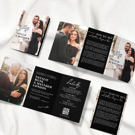 Convite de Casamento Moderno Tri-fold com Foto