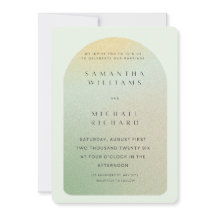 Convite de Casamento Moderno Verde Sage Editável |