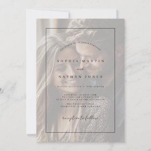 Convite de Casamento Moldura de Foto Rústica Minim