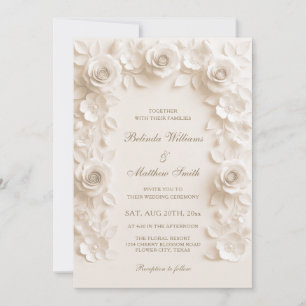 Convite de Casamento Moldura de Rosas Barroco em M