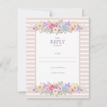 Convite de Casamento Moldura Flor Jardim Aquarela