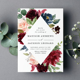 Convite de Casamento Moldura Floral Enfeitiçada