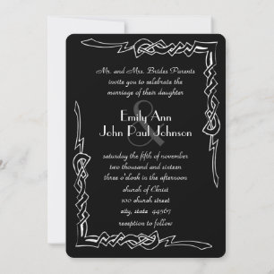 Convite de Casamento Monograma Art Déco