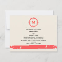 Convite de casamento Monograma Inspirado Vintage -