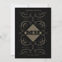 Convite De Casamento Monograma Vitoriano