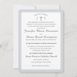 Convite de Casamento Monogramado Católico Atempora