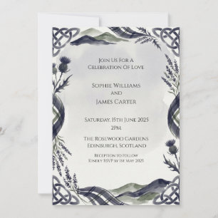 Convite de Casamento Moody Thistle