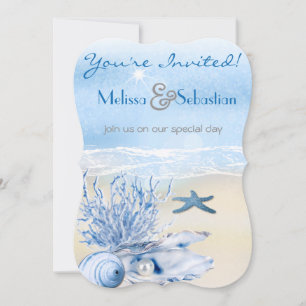 Convite de casamento Muito Azul da Praia do Sonho