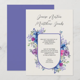 Convite de Casamento Muito Azul-Pervinca e Branco