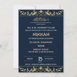 CONVITE DE CASAMENTO MUSLIM AZUL
