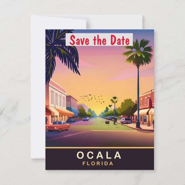 Convite de Casamento na Cidade Histórica de Ocala  (Frente)
