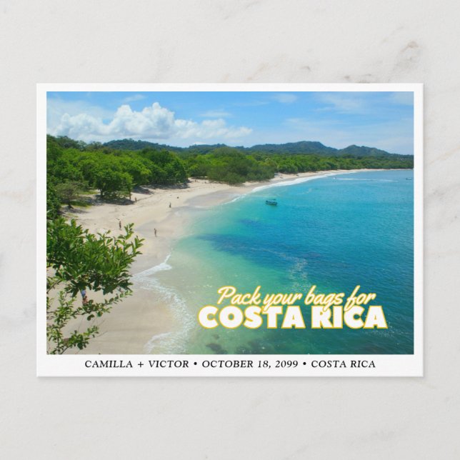 Convite de casamento na Costa Rica Postcard (Frente)