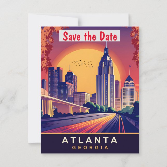 Convite de casamento na Estrada da Silhueta de Atl (Frente)