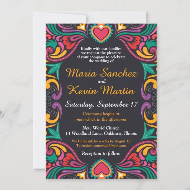 Convite de casamento na fronteira espanhola colori (Frente)