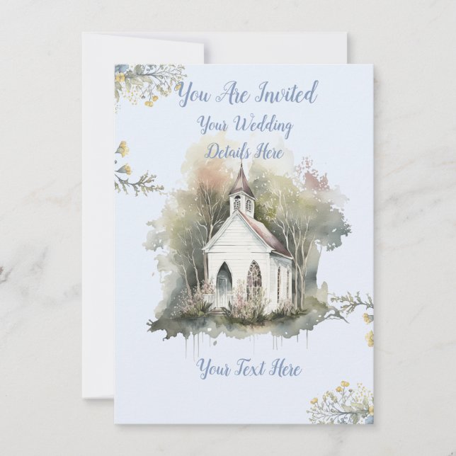 Convite de Casamento na Igreja (Frente)