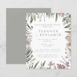 Convite de casamento Na moda de Sage Verde Russo d