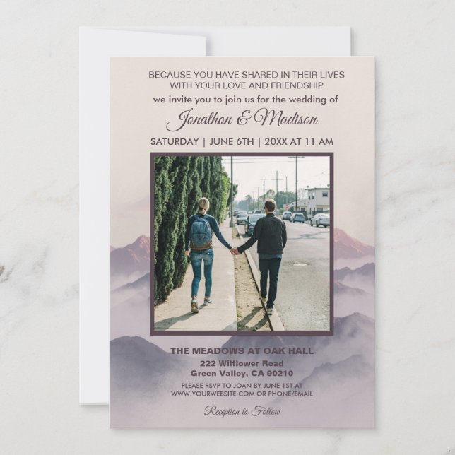 Convite de Casamento na Montanha Disponível para D (Frente)