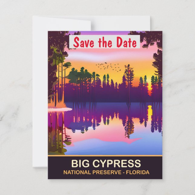 Convite de casamento na natureza Big Cypress Flori (Frente)