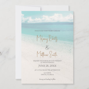 Convite de Casamento na Praia à Beira-Mar