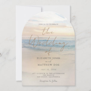 Convite de Casamento na Praia ao Pôr do Sol