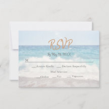 Convite de Casamento na Praia Casamento à Beira-Ma