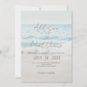 Convite de Casamento na Praia Casamento à Beira-Ma