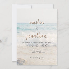 Convite de Casamento na Praia Casamento à Beira-Ma