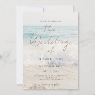 Convite de Casamento na Praia Casamento à Beira-Ma