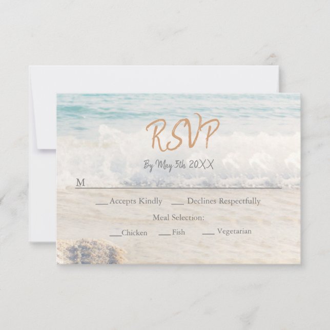 Convite de Casamento na Praia Casamento à Beira-Ma (Frente)