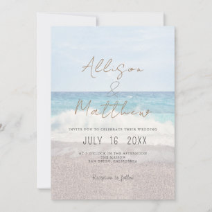 Convite de Casamento na Praia Casamento à Beira-Ma
