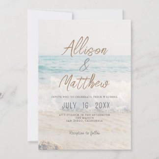 Convite de Casamento na Praia Casamento à Beira-Ma