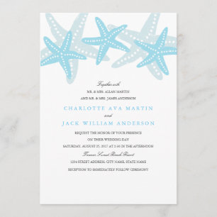 Convite de Casamento na Praia com Estrela-do-Mar A