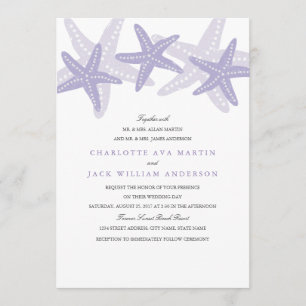 Convite de Casamento na Praia com Estrela-do-Mar R