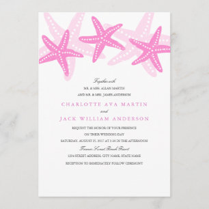 Convite de Casamento na Praia com Estrela-do-Mar R