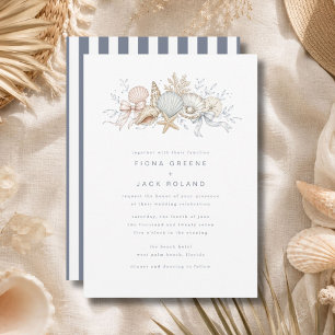 Convite de Casamento na Praia Conchas & Sininhos d