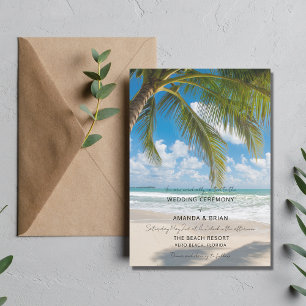 Convite de Casamento na Praia de Ilha Tropical