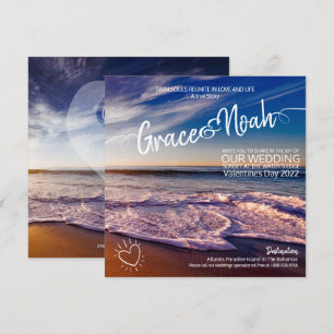 Convite de Casamento na Praia do Destino da Chama