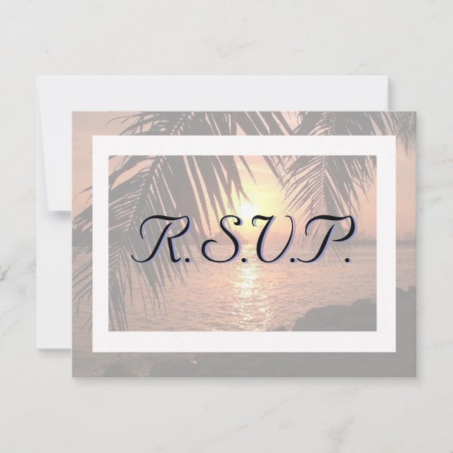 Convite de Casamento na Praia R.S.V.P. (Frente)