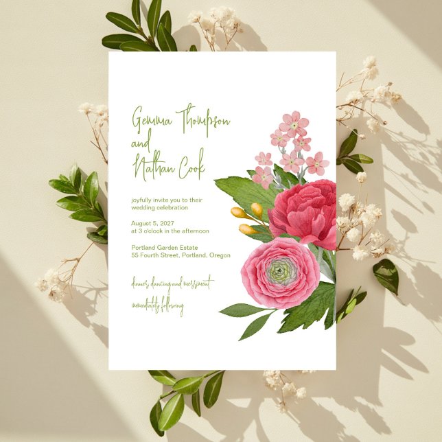 Convite de Casamento Nantucket Bouquet (Criador carregado)