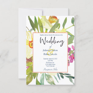 Convite de casamento narcisos elegante
