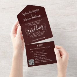 Convite de casamento Natal Tudo em Um Festa Marrom