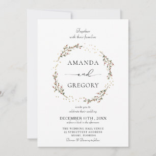 Convite de Casamento Natalino de Inverno Elegante