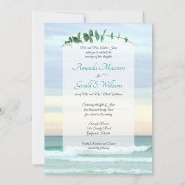 Convite de Casamento Natural Eucalyptus Beach