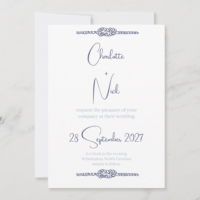 Convite de Casamento Náutico (Frente)