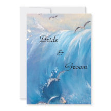     Convite de casamento náutico com onda