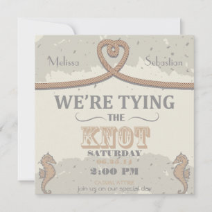 Convite de casamento Náutico do Nó do Coração