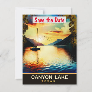 Convite de Casamento Navegando no Canyon Lake Texa