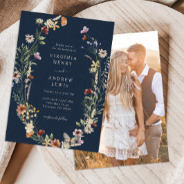 Convite de Casamento Navy Boho