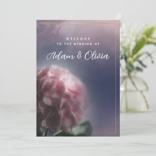 Convite de Casamento Navy e Blush Sombrio Rosa