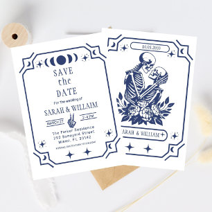 Convite de casamento Navy tarot Goth para salvar a